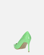 PORSHA - decolette in glassy verde con tacco a spillo