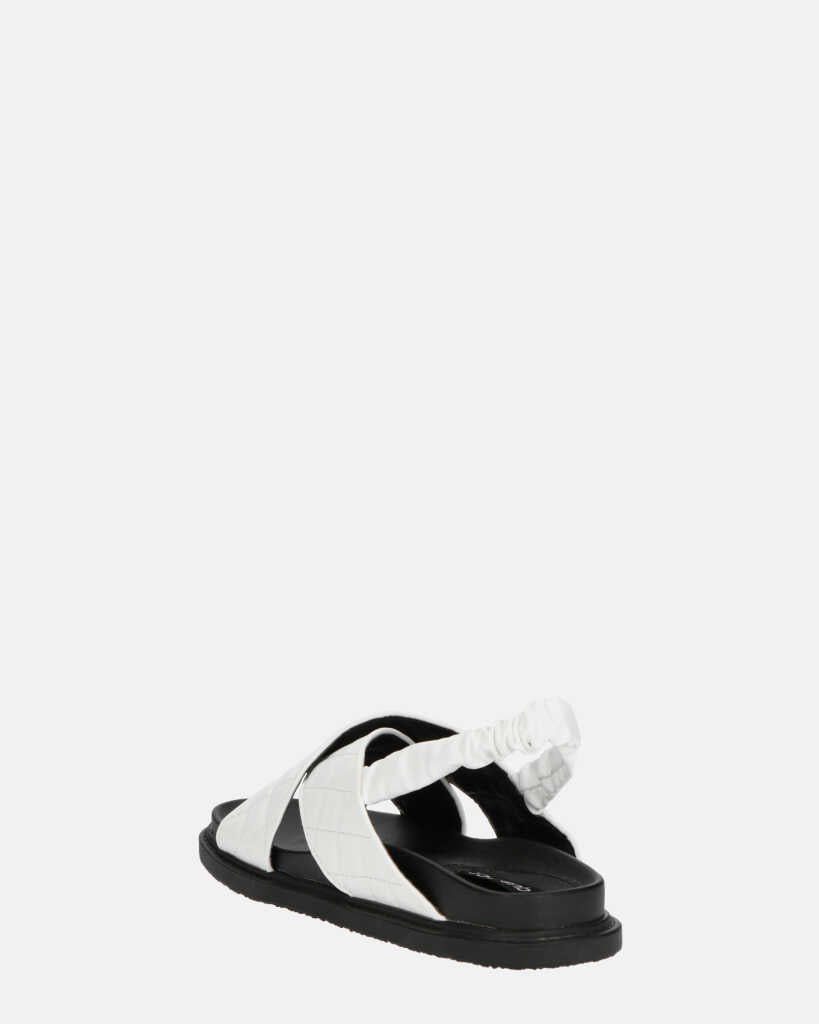 MICH - sandales blanches avec simili cuir rembourré