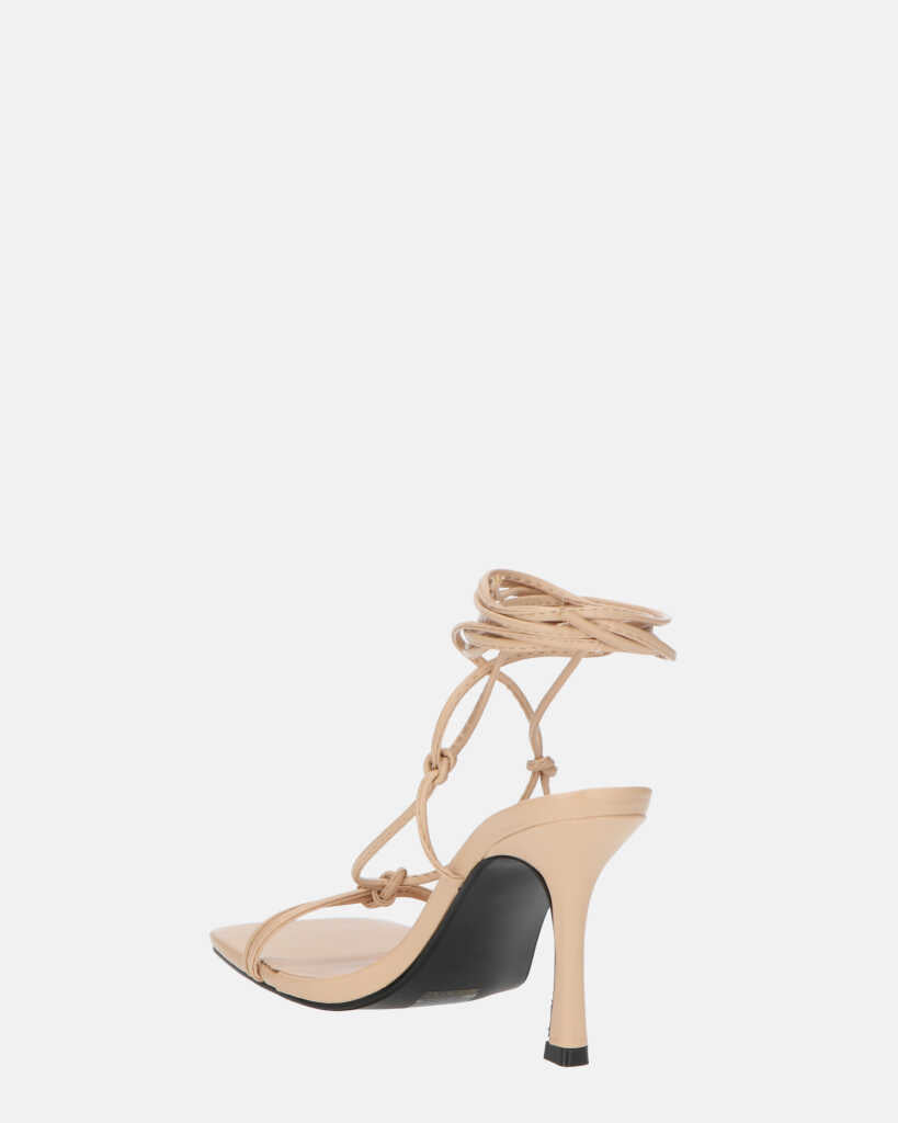 DOLLY - tacco a spillo beige con lacci