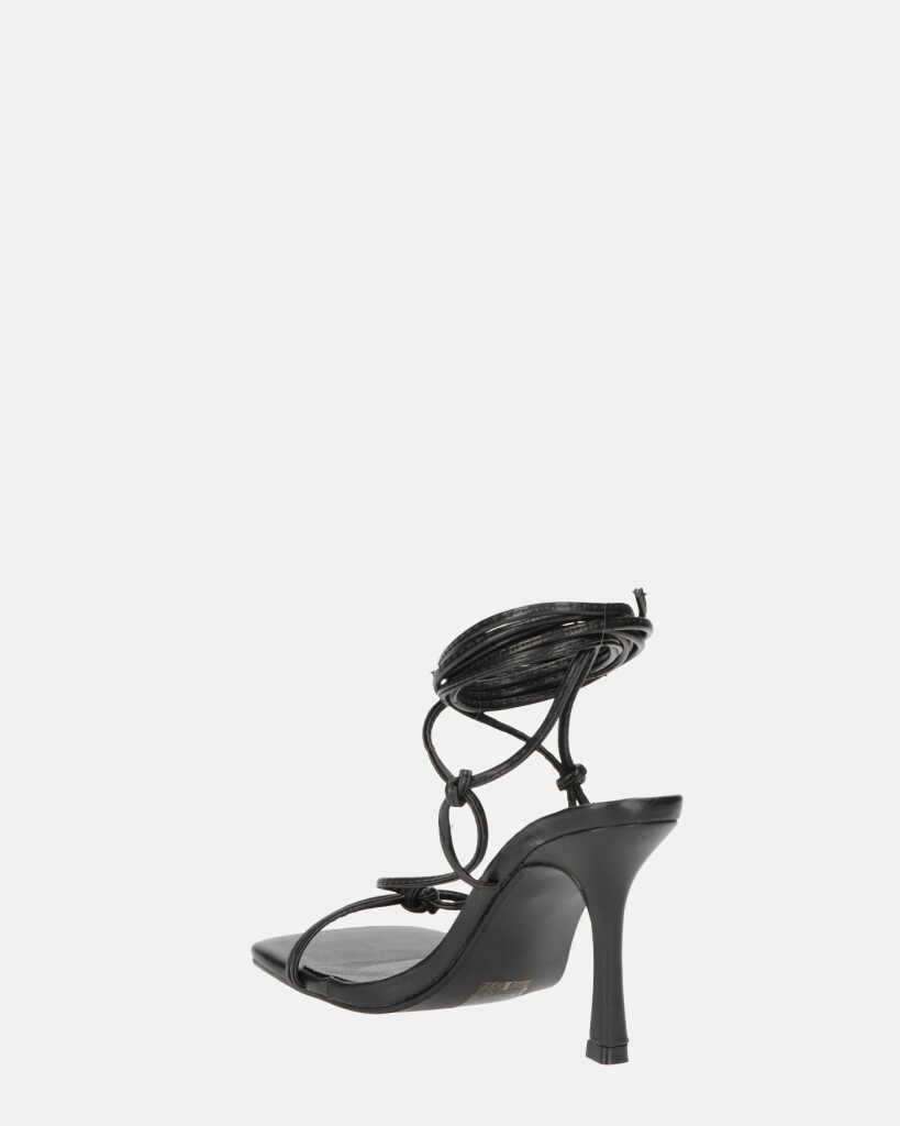 DOLLY - talon aiguille noir à lacets