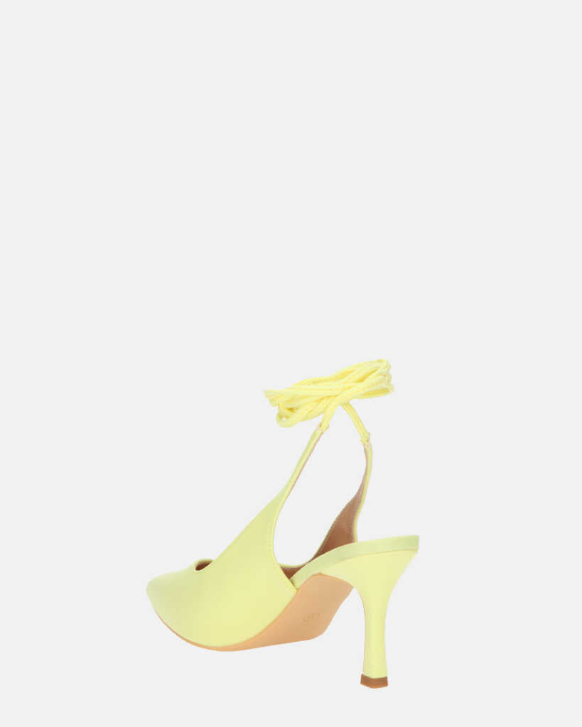 IOLE - escarpins talons aiguille lycra jaune