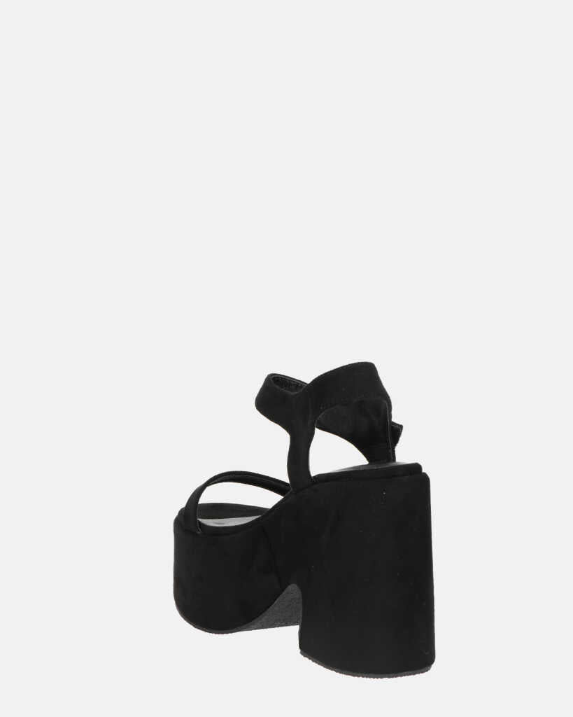 ALBA - tacco platform in camoscio nero