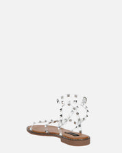 RAJA - sandali con borchie con perspex trasparente e suola beige