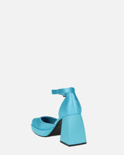 VIDA - scarpe con tacco squadrato in satin blu