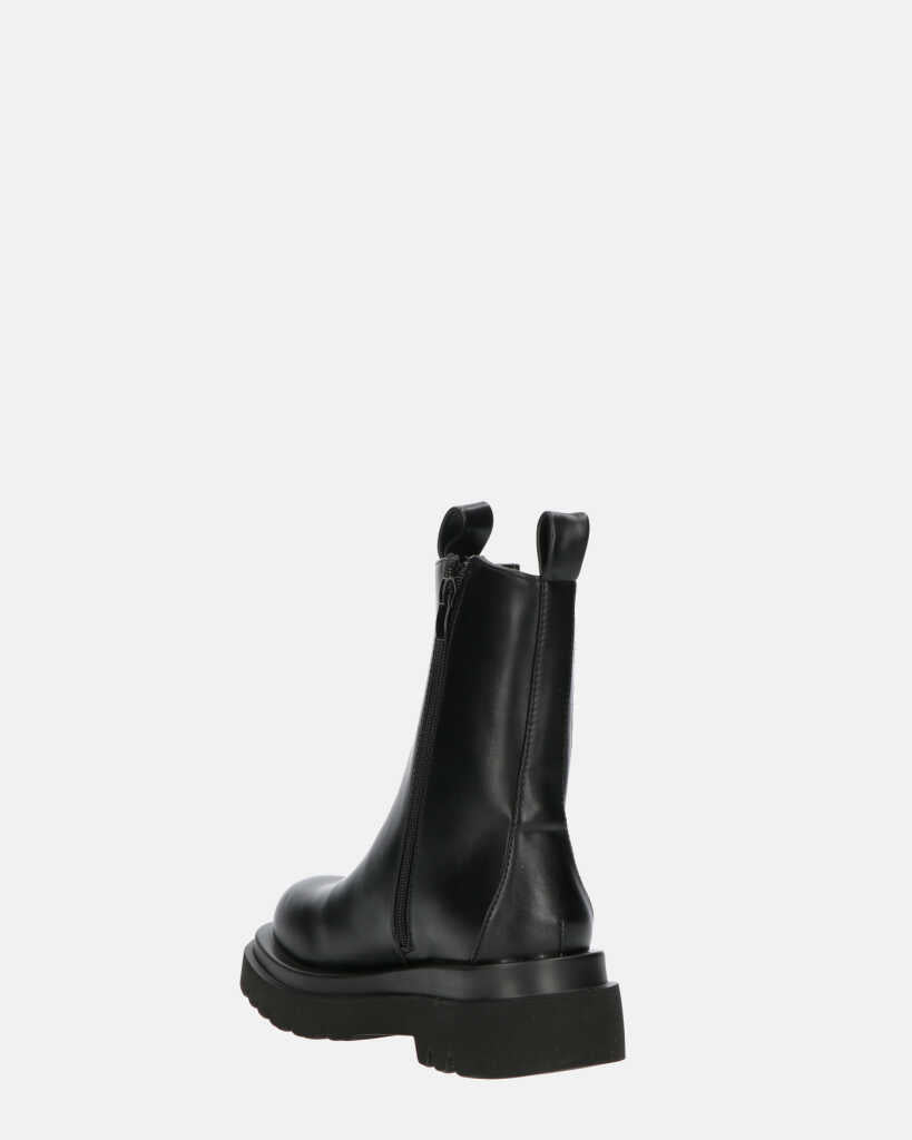 FEBE - chaussures noires avec élastique en simili cuir