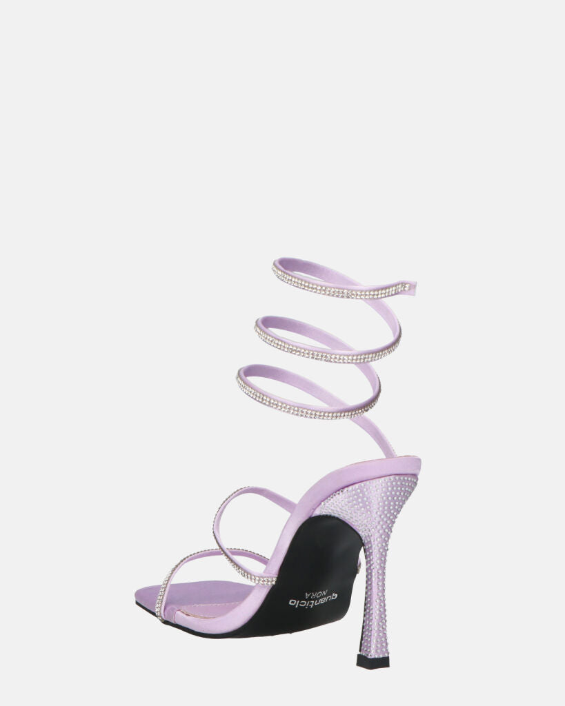 NORA - tacchi alti con spirale viola con gemme