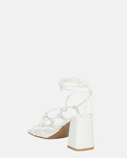 KAYLEE - sandali bianchi con lacci in ecopelle