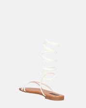 SIENNA - sandali con suola marrone e spirale bianca