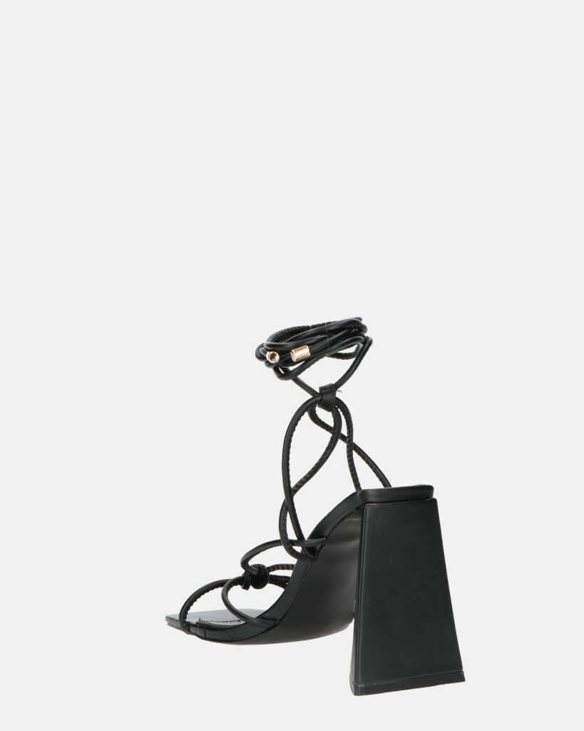 LUCE - sandali con tacco e lacci neri