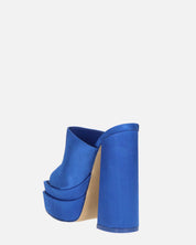 PHILOMENA - sandali platform con tacco alto in lycra blu
