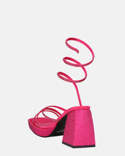 AZUKA - sandales fuchsia à talon et spirale