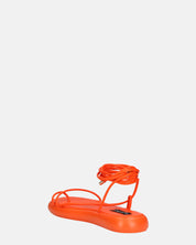 LACEY - sandali infradito bassi arancione con lacci