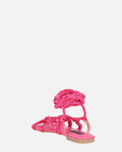 UNIQUE - sandali bassi fucsia con lacci