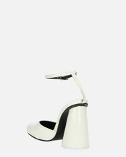 MAYBELLE - sandali in glassy bianco con tacco cilindrico