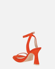 INDIA - sandali con tacco in camoscio arancio con suola beige