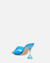 FIAMMA - sandale à talon en plexiglas bleu avec semelle en PU