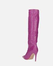 LOLY - stivale con tacco in coccodrillo viola
