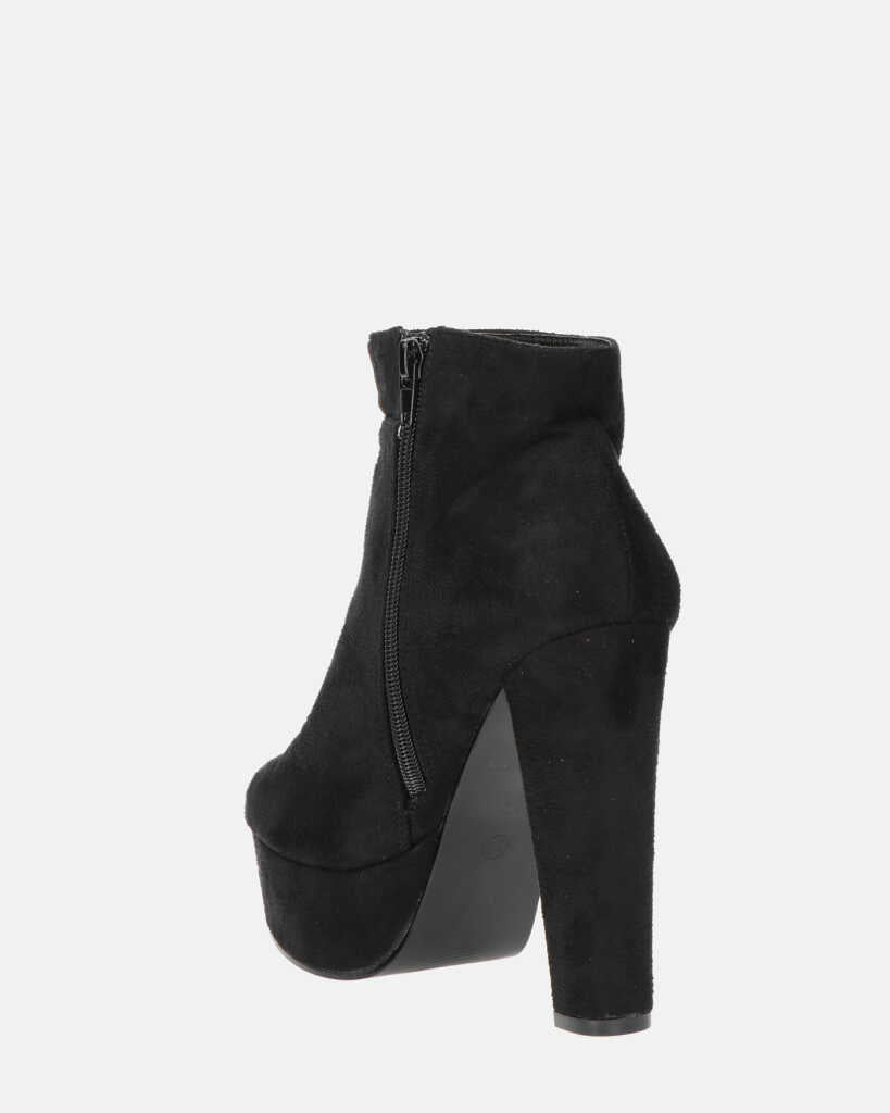 KYRA - stivaletto con tacco in camoscio nero