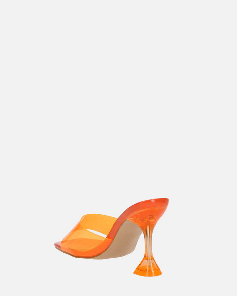 FIAMMA - sandalo con tacco in perspex arancio con suola in PU