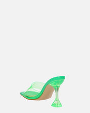 FIAMMA - sandalo con tacco in perspex verde con suola beige