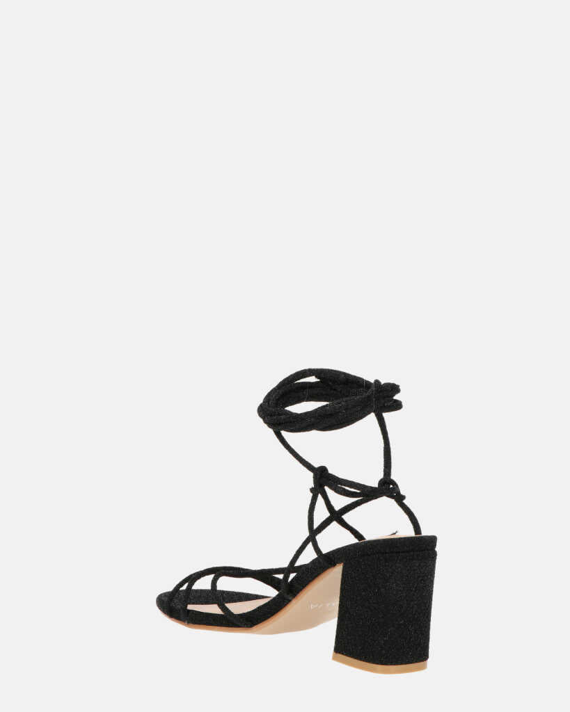 TALIA - sandales à talons en glitter noires