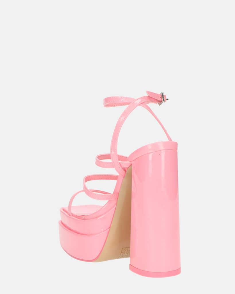 TEXA - sandali con cinturino e tacco alto in rosa
