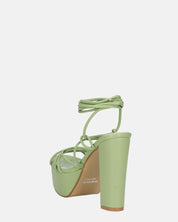 HEATHER - sandali platform in ecopelle verde con tacco alto