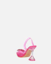 CONSUELO - tacchi in perspex fucsia con decorazioni in punta