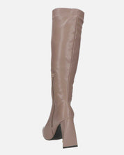TRUDY - stivali alti con tacco alto in PU grigio
