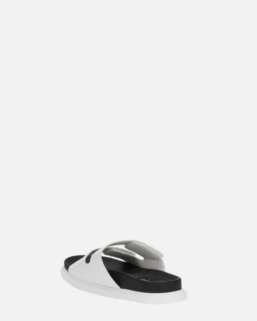 NUHA - sandali bianchi con chiusure in velcro