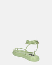 LACEY - sandali infradito bassi verdi con lacci