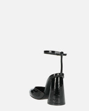 MAYBELLE - sandali in glassy nero con tacco cilindrico