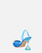 CONSUELO - tacchi in perspex blu con decorazioni in punta