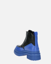 CHRISTIANE - chaussures bleues à glissière en PU