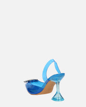 KENAN - scarpe in perspex blu con decorazione di gemme in punta