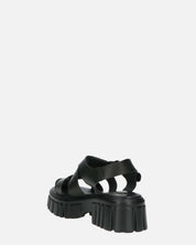 MACKENZIE - sandali platform con cinturini in ecopelle nera