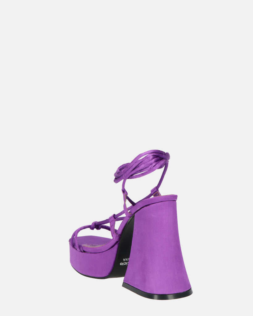LORINA - sandali con tacco e platform in lycra viola