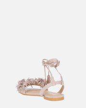 VALERY - sandali in camoscio beige con lacci