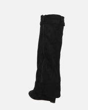 FLAVIA - botte haute noire avec revers