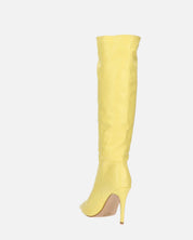 LOLY - stivale con tacco in pitonato giallo