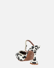 PERAL - scarpa con tacco in leopardato bianconero con gemme