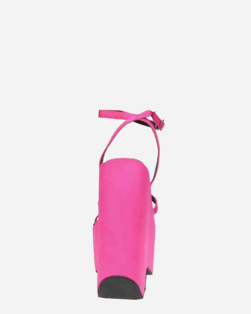 MARIMAR - sandali con zeppa in lycra fucsia
