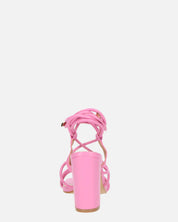 MARISOL - sandali con tacco rosa con lacci