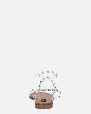 RAJA - sandali con borchie con perspex trasparente e suola beige