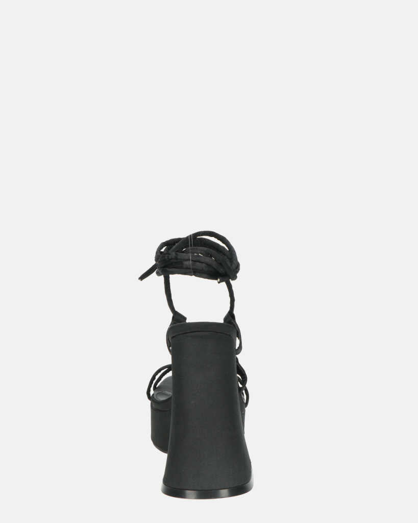 LORINA - sandali con tacco e platform in lycra nero