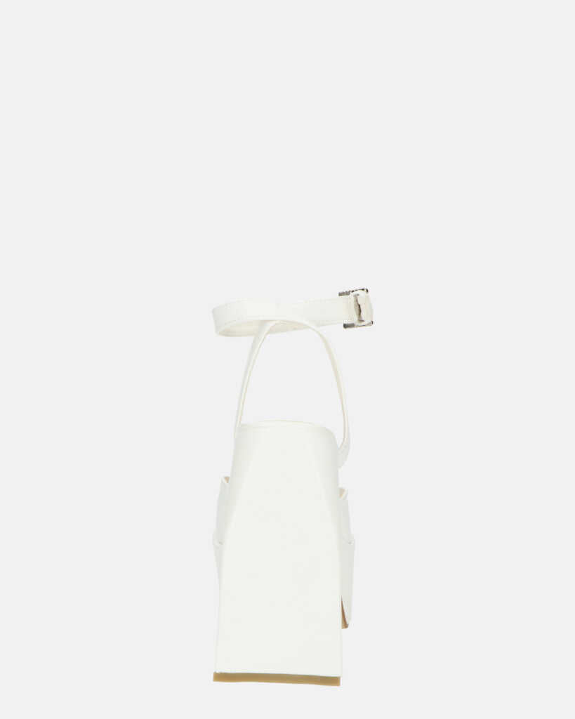 ELEANOR - scarpe bianco chiuse in punta con tacco e cinturino