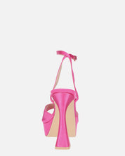 MARZIA - escarpins à talon carré en lycra fuchsia avec bride