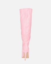 LOLY - stivale con tacco in pitonato rosa