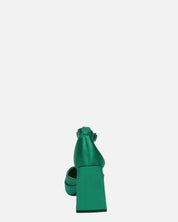VIDA - scarpe con tacco squadrato in satin verde