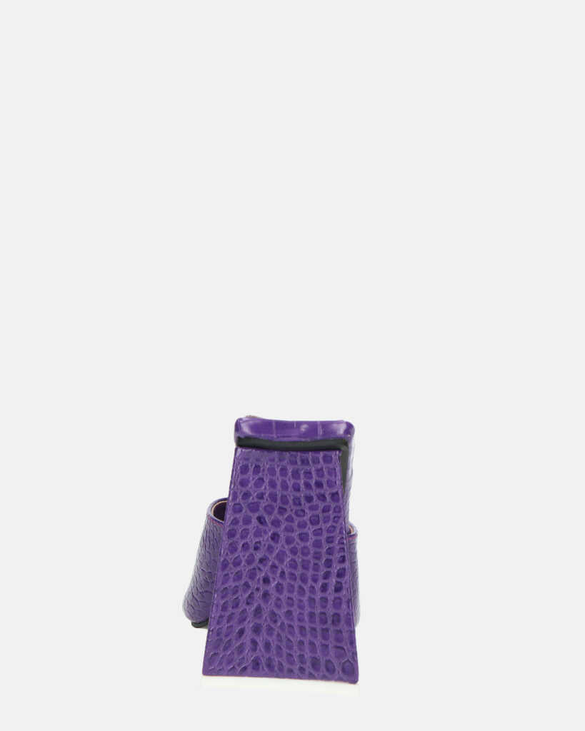 BUKET - sandali con tacco viola coccodrillo